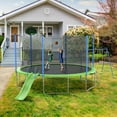 thumbnail image 2 of Aukfa 14FT Trampoline with Slide and Swings, Outdoor Trampolines with Basketball Hoop, Enclosure Net and Ladder for Kids Adults, 2 of 8