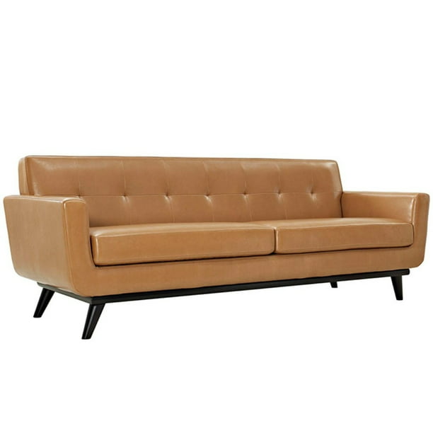 Modway Engage Bonded Leather Sofa With, How To Make Tufted Leather Sofa