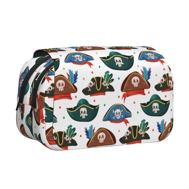 Easygdp Pirate Hats para Estuche de Lápices con Tapa Flip, Suministros de Oficina y Universidad para Adolescentes y Adultos