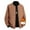 Brown, variant on IWRICH Men's Fleece Lined Warm Bomber Jackets Oversize Big and Tall Diamond Quilted Jackets Fall Winter Rib Varsity Lightweight Coat Black XXXXL