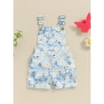 thumbnail image 2 of Bagilaanoe Toddler Baby Girl Short Jumpsuit Sleeveless Flower Print Romper Overalls 12M 18M 24M 3T 4T 5T Kids Short Pants Summer Clothes, 2 of 7