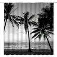 thumbnail image 2 of Black and White Palm Tree Shower Curtain Hawaii Beach Landscape Tropical Jungle Rain Forest Plant Tropical Plam Leaves Bathroom Decor Curtains with Hooks, Gray Black 36"W x 72"L (Pack of 1), 2 of 6