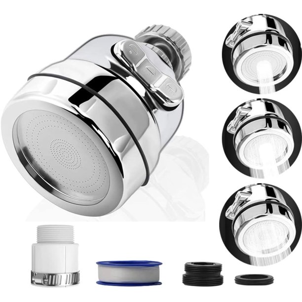 Grifo Aireador Cabezal de grifo Rotación 360 Ahorro de agua para grifo giratorio Fregadero Grifo Boquilla Filtro Adaptador Aireador Grifo para baño de cocina (3 modos) Kuyhfg Bienvenido a Kuyhfg
