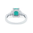 thumbnail image 4 of Emerald Cut Wedding Ring Paraiba Tourmaline CZ 925 Sterling Silver Size 4, 4 of 7
