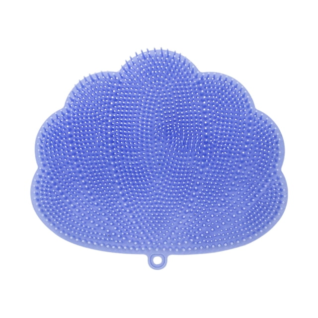 Silicone Shower Foot Scrubber Mat with Exfoliating and Secure Suction Cups for Bath Cleaning