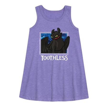 

How to Train Your Dragon - Toothless Stars - Toddler and Youth Girls A-line Dress