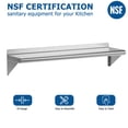 thumbnail image 5 of Stainless Steel Shelf 12" x 48", 260 lb [NSF Certified] Commercial Metal Wall Mount Shelf with Backplash for Restaurant, Laundry Room, Kitchen and Garage, 5 of 8