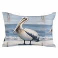 thumbnail image 2 of Coastal Pelican Standard Size Pillow Cover, Pillowcase Protectors with Zipper, Breathable Decorative Throw Pillow Case Cover, Modernism Art Oil Painting Birds Pillow Shams for Couch Sofa 20x26Inch, 2 of 8