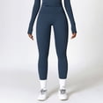 thumbnail image 4 of Feekit Women's 2-Piece Workout Set, Long Sleeve Backless Top & High Waist Athletic Pants, Quick-Dry Running & Yoga Tracksuit, 4 of 7
