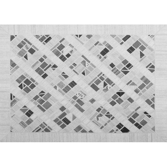 Ahgly Company Indoor Rectangle Solid Gray Modern Area Rugs, 2' x 4'