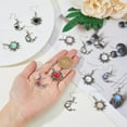 thumbnail image 3 of 8 Pairs 8 Colors Sun and Moon Earrings 8 Colors Boho Retro Opal Sun and Moon Dangle Earrings Vintage Glass Asymmetry Celestial Earrings with Iron Pins Christmas Jewelry for Women, 3 of 7