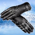 thumbnail image 5 of Water-Proof Touchscreen Winter Leather Gloves Women's Warm Mittens Lined Gloves, 5 of 9