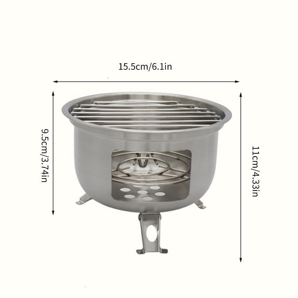 Stainless Steel Outdoor Cooking Stove Practical Backpacking Wood Burning Stove Efficient Rusts BBQ Grills