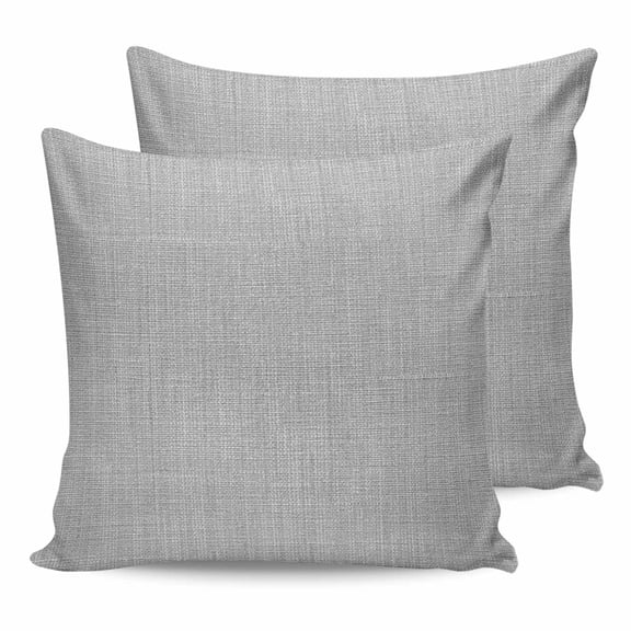 Gray Pillow Covers 16x16 Set of 2, Farmhouse Burlap Solid Grey Color Modern Linen Texture Throw Pillow Covers Decorative Couch Cushion Cover, Microfiber Soft Square Pillowcases for Bedroom Sofa