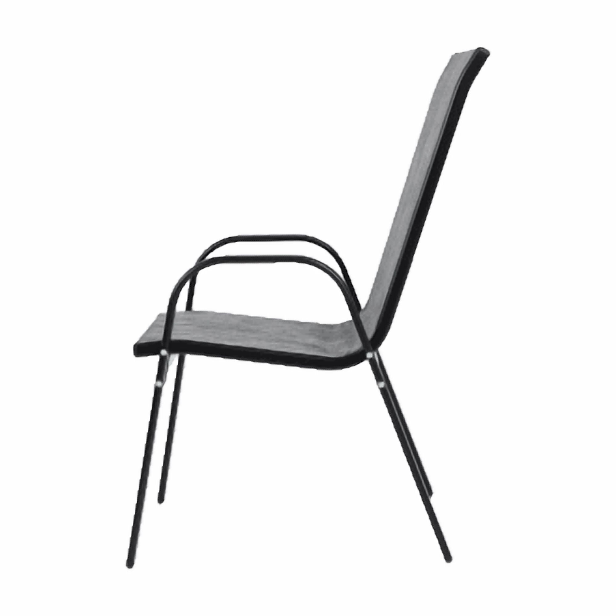 Outdoor Dining Chair Set of 2, All-Weather Patio Dining Chair with High Backrest and Metal Frame, Indoor Outdoor Chairs for Bistro, Deck, Backyard, Porch,Gray