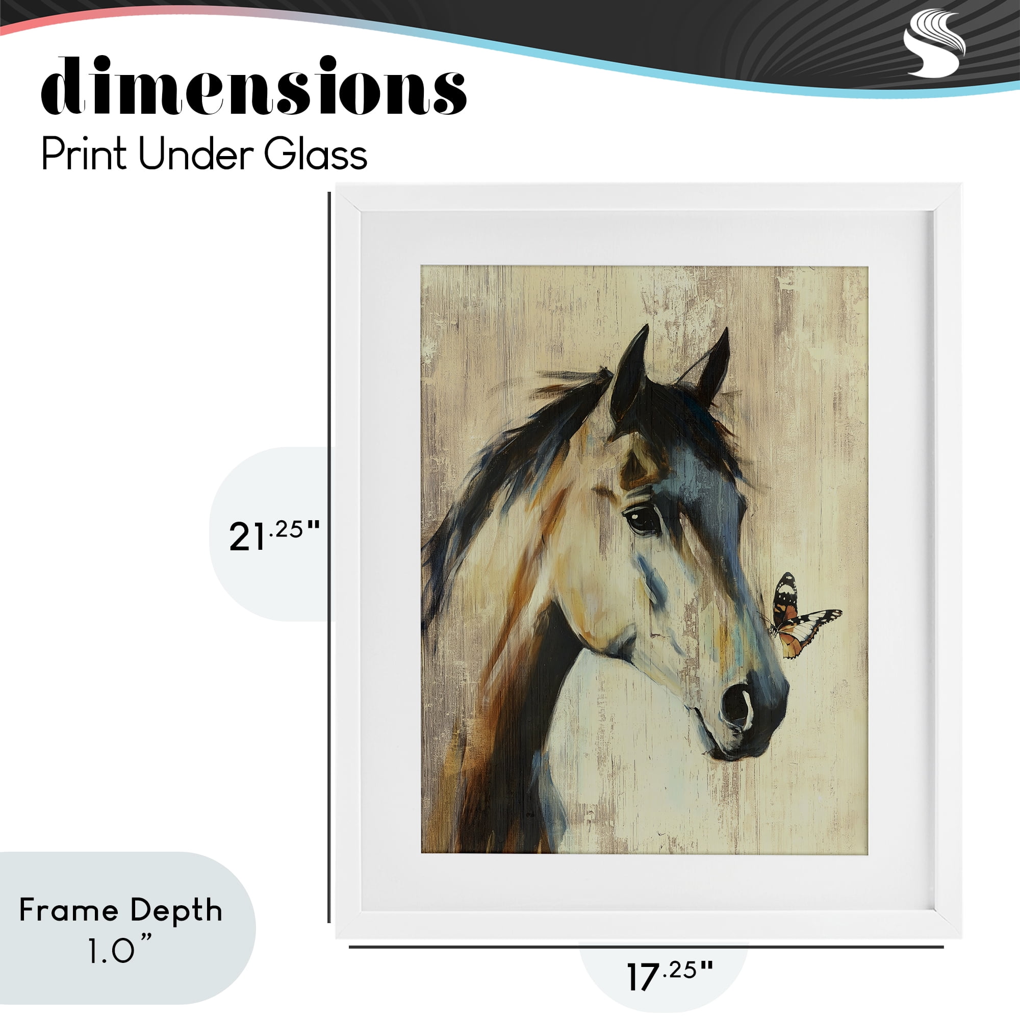 Stupell Industries Tiny Magic Horse & Butterfly White Framed Print Under Glass, design by Svetlana Aleynikova