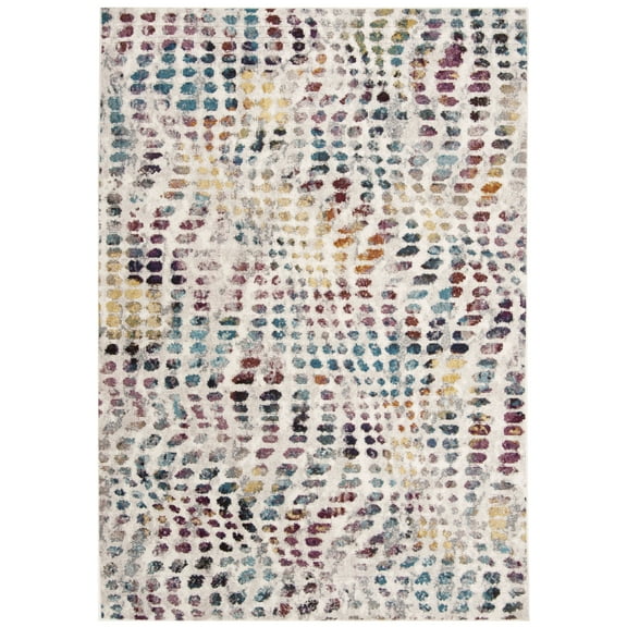 SAFAVIEH Aria Cian Geometric Area Rug, Cream/Wine, 3' x 5'