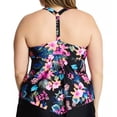 thumbnail image 3 of Women's Raisins Curve G840221 Plus Size Freshwater Trinidad Tankini Swim Top (Black Sand 16W), 3 of 4