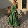 thumbnail image 5 of Lifetechs Women Summer Dress Sleeveless Spaghetti Strap Pleated Maxi Dress Beach Vacation Loose Flowy Sundress Black, 5 of 7