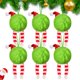 thumbnail image 4 of Bolas de adornos para árboles de Navidad | Textura verde peluda • Acento de cinta • Decoraciones navideñas de toque suave • Adornos colgantes duraderos • Encanto festivo moderno • Una pieza, 4 of 9