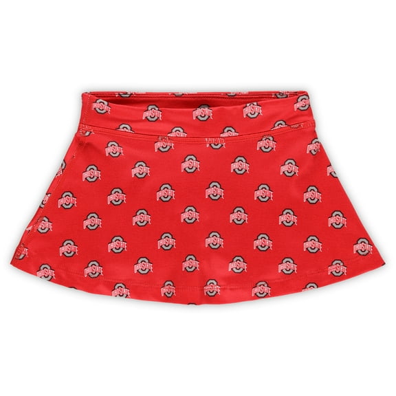 Girls Toddler ZooZatz Scarlet Ohio State Buckeyes All-Over Print Tennis Skort