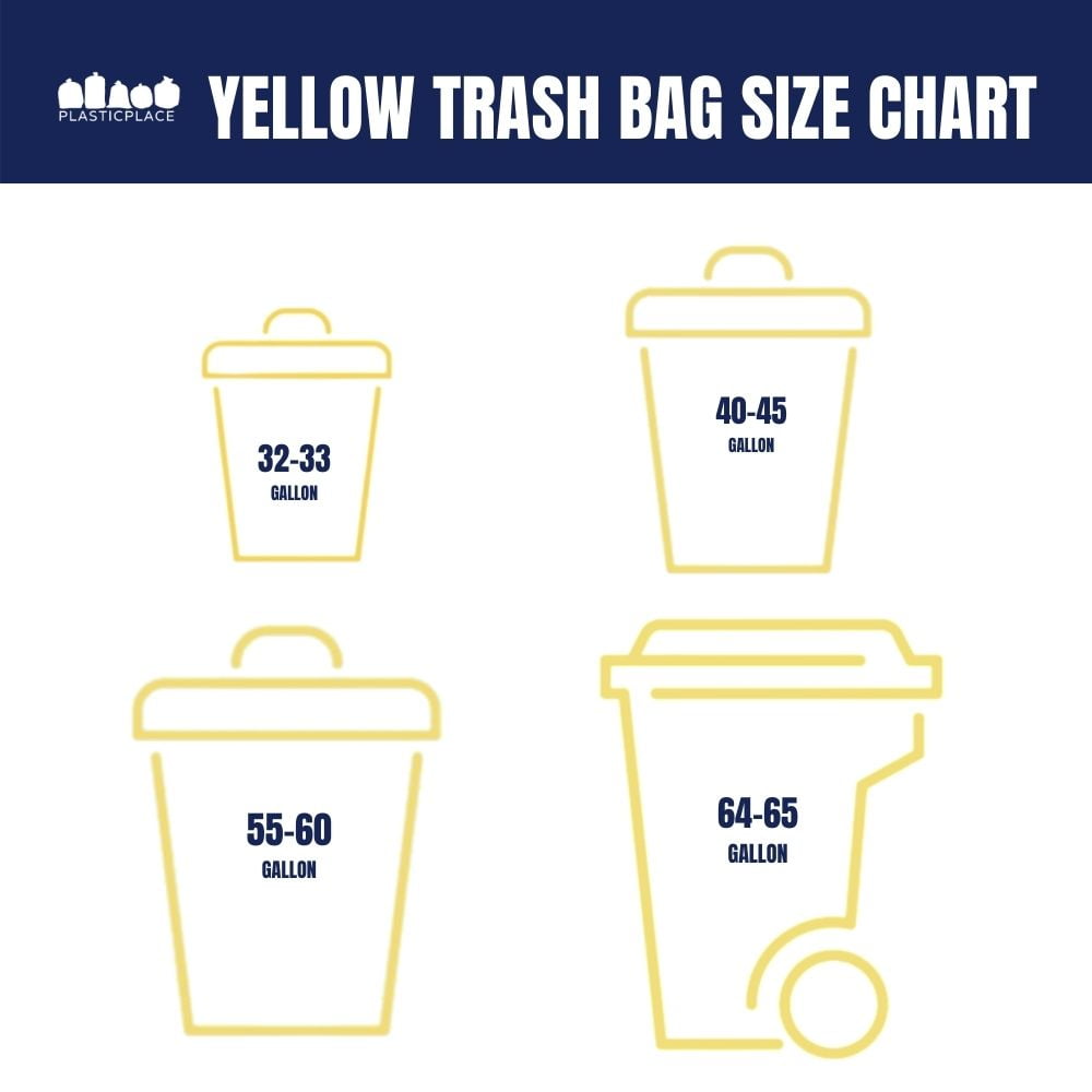 plasticplace 55-60 Gallon Heavy Duty Trash Bags, Yellow (50 Count) : Target