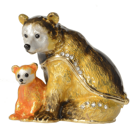 Bejeweled Bear Trinket Jewelry Box Animal Figurines Collectible Gift