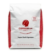 Coffee Bean Direct Dark Roast Whole Bean Espresso, Super Dark, 80 Oz