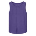 thumbnail image 6 of Husipze Women Cotton Linen Tank Top Pleats Sleeveless Crew Neck Loose Fit Shirt Blouse for Summer Casual Purple XL, 6 of 6