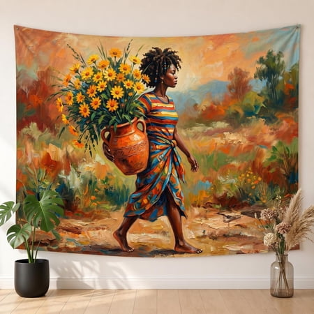 XaaKee Wall Tapestry Saffron Petal Harmony High-Quality Polyester Large Tapestry 60x40Inch