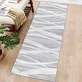 thumbnail image 2 of CAROMIO Modern Washable Runner Rugs for Living Room Distressed Area Rug Wave Non Slip Throw Rugs with Rubber Backing Soft Rugs for Bedroom, 2' x 6' Pale Gray, 2 of 6