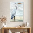 thumbnail image 2 of Elephant Stock Beach Blue Heron Ii Wall Art - Vertical Canvas Wall Art - Living Room Wall Decor - Animal Canvas - Blue And Beige Decor By Stellar Design Studio - 26" x 39", 2 of 4