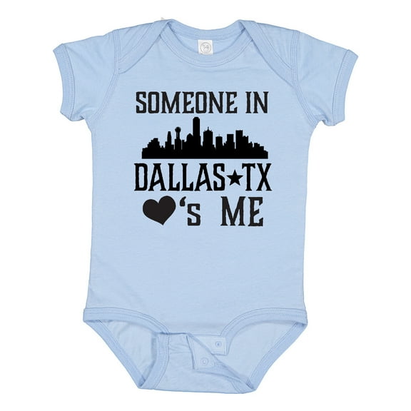Inktastic Dallas Texas Someone Loves Me Boys or Girls Baby Bodysuit
