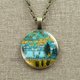 thumbnail image 1 of Collar de pinturas al óleo de Arte de Van Gogh para mujer, joyería de cabujón de vidrio, colgante de girasol de cielo nocturno estrellado, regalos de amante para niña, 1 of 4