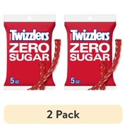 (2 pack) Twizzlers Zero Sugar Twists Strawberry Flavored Licorice Style Candy, Bag 5 oz