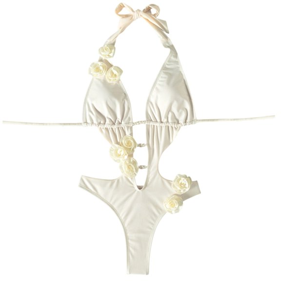 Aellinatey Women Backless Plunging V Neck Monokini Piece Swimwears for Beach Vacation