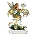 thumbnail image 3 of Ygdeyg Stained Glass Fairy Figurine Decor - Enchanted Fairy With Crystal Orb, Elegant Hanging Accent For Home, 3 of 8
