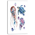 thumbnail image 2 of Colorful Jellyfish and Turtles - Animal Canvas Art Print, 2 of 3