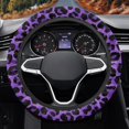 thumbnail image 6 of COEQINE Purple Leopard Print Car Steering Wheel Cover Universal 15 Inch Anti-Slip Boho Floral Auto Steering Wheel Protector Car Accessories for Women Men, 6 of 7