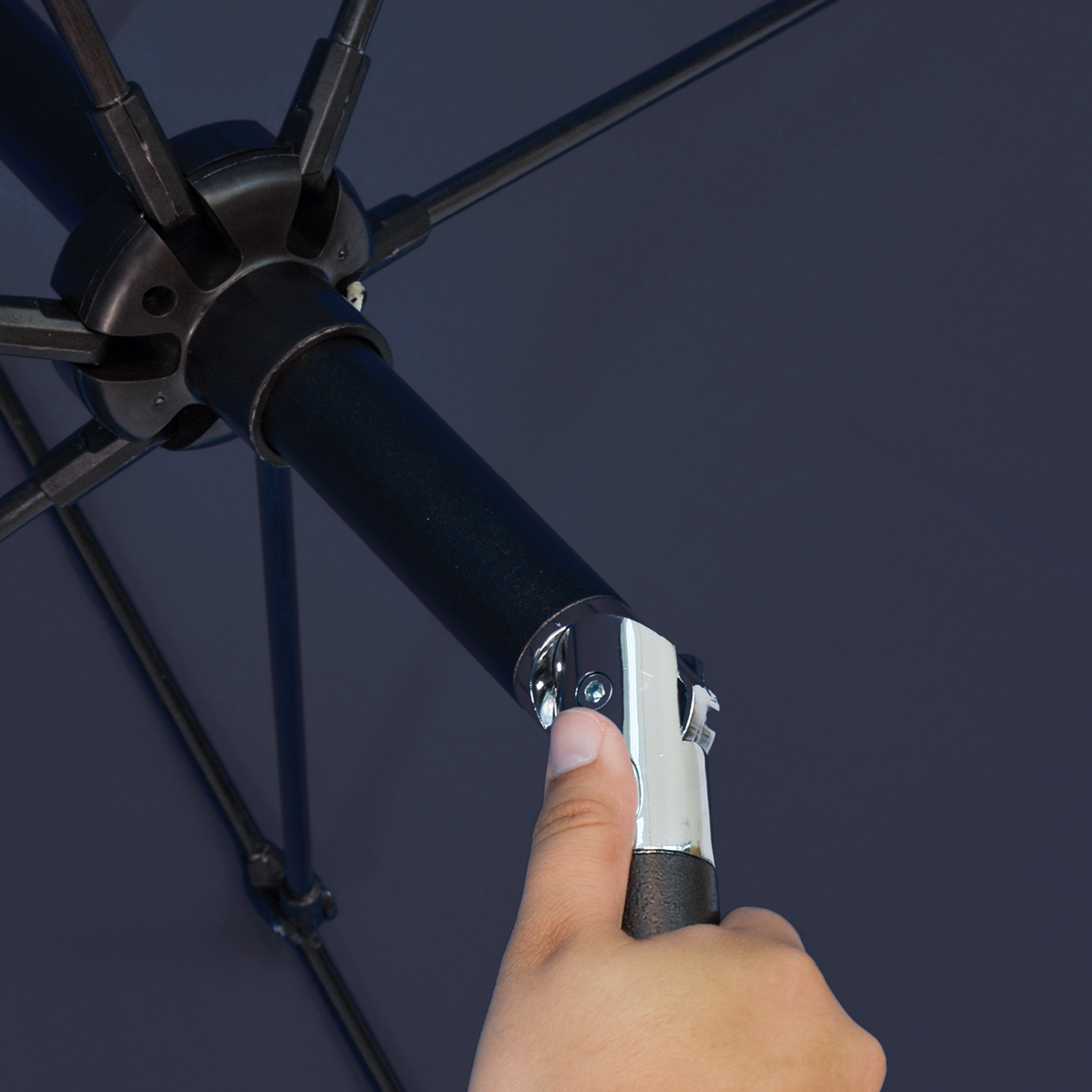 Sunline 9 ft Crank Open Push Tilt Fiberglass Ribs Aluminum Pole Market Patio Umbrella