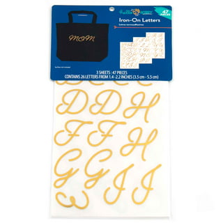 Gold Iron-on Vinyl Cursive two Lettering for Yearly, Monthly or