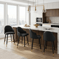 thumbnail image 3 of StnTalk 25" Counter Height Bar Stools Set of 4, Modern PU Leather Upholstered Bar Chairs with Back and Metal Footrest, Kitchen Island Bar Stools for Dining Room & Home Bar, Black, 3 of 7