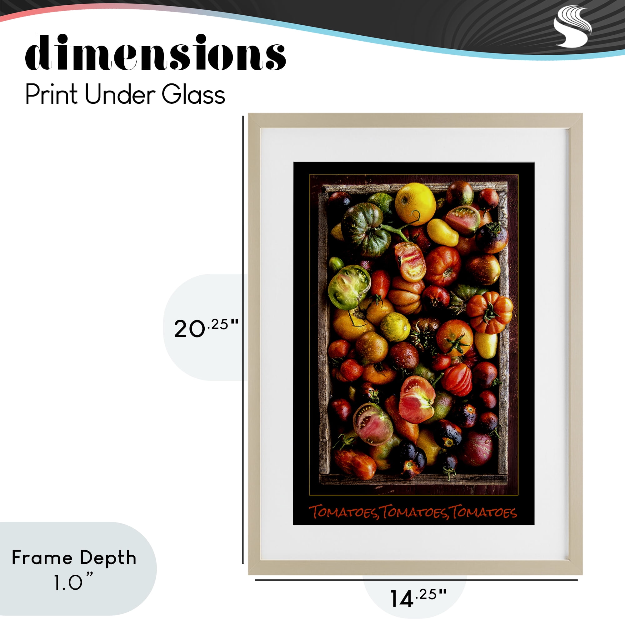 Stupell Industries Ripe & Bountiful Tomato Harvest Birch Framed Print Under Glass, design by Carl Kravats