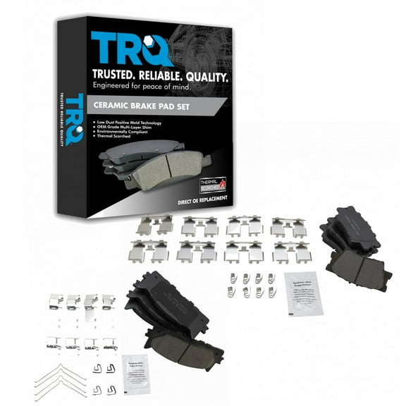 TRQ Front & Rear Premium Posi Ceramic Brake Pad Kit for Toyota Lexus BFA12996 Fits select: 2007-2017 TOYOTA CAMRY, 2007-2018 LEXUS ES
