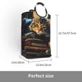 thumbnail image 2 of Cat Sleeping Bookshelf Books Art Laundry Bag with Handle - Foldable Dirty Clothes Hamper Collapsible Storage Bin, 2 of 5