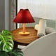 thumbnail image 5 of Lámpara de mesa LED regulable con pantalla de tela de lino | Base de madera maciza | Alimentación por USB | Incluye bombilla | Ideal para dormitorio, mesita de noche, oficina, dormitorio, sala de, 5 of 7