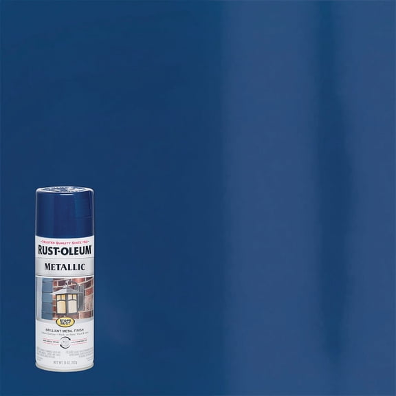 Rust-Oleum Metallic Spray Paint - Cobalt Blue Finish - 12 oz — Interior & Exterior Use, Professional Finish