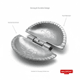 thumbnail image 3 of Walgrow Aluminium Gujiya Maker Mould, Manual Dumpling and Karanji Press Tool (11 cm, Silver), 3 of 4