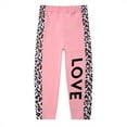 thumbnail image 2 of Toddler Girls 2 Piece Cute Outfits Set Leopard Pink Love Crewneck Sweatshirt with Jogger Pants Kids Clothing Set 5-6 Y, 2 of 7