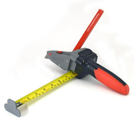 Drywall Axe All-in-one Hand Tool With Measuring Tape and Utility Knife - Measure, Mark and Cut Drywall, Shingles, Insulation, Tile, Carpet, Foam - Measure and Mark Wood for Rip